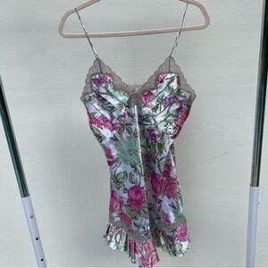 Victoria's Secret Floral Chemise with Lace Trim